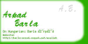 arpad barla business card